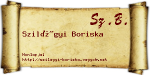Szilágyi Boriska névjegykártya